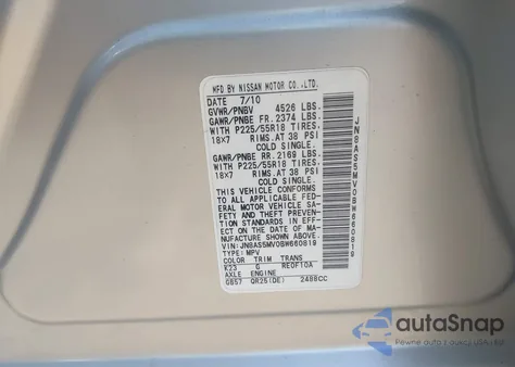 2011 Nissan Rogue Sv from USA, damaged, VIN JN8AS5MV0BW660819